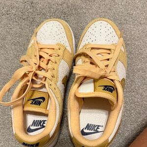 Nike Golden Yellow and White Dunks